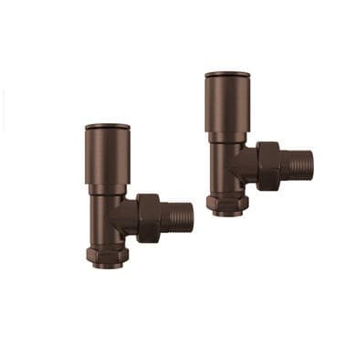 GRADE A1 - Bronze Round Angled Radiator Valves - Nazco