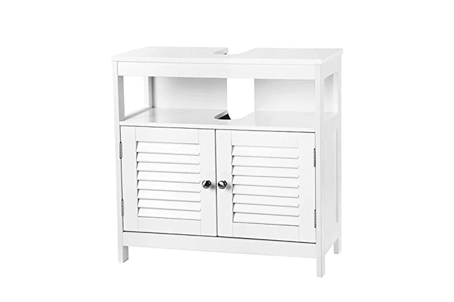 Vasagle BBC02WT Washbasin Cabinet with Louvered Doors