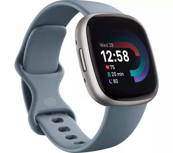 FITBIT Versa 4 Smart Watch - Waterfall Blue & Platinum