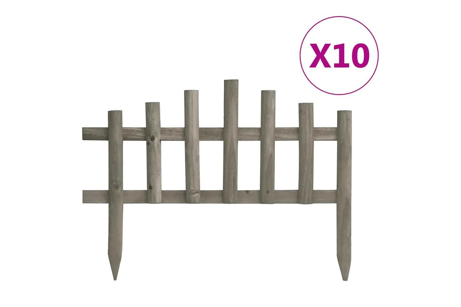 Vidaxl 314847 Lawn Edgings 10 Pcs Firwood 4.4 M