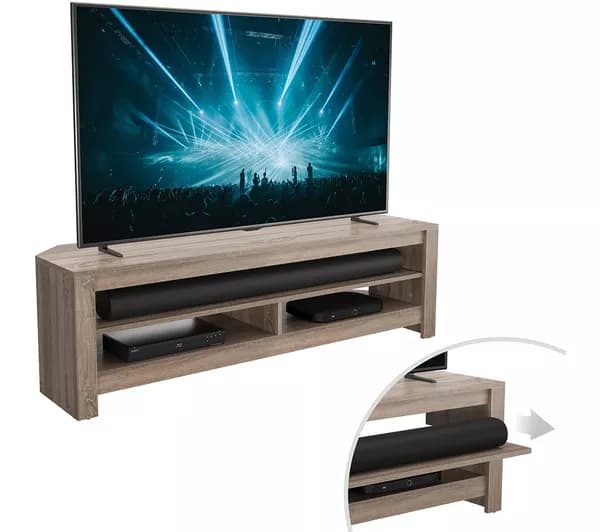 AVF Calibre Sound 1400 mm TV Stand with Sliding Shelf for up to 65" TVs - Rustic Sawn Oak