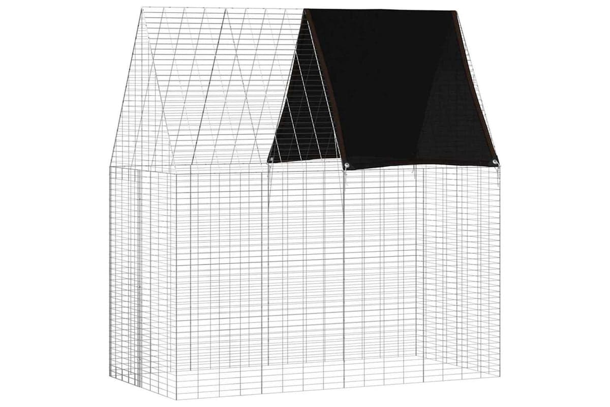 Vidaxl Rabbit Cage Silver 200 X 100 X 210 Cm Galvanised Steel