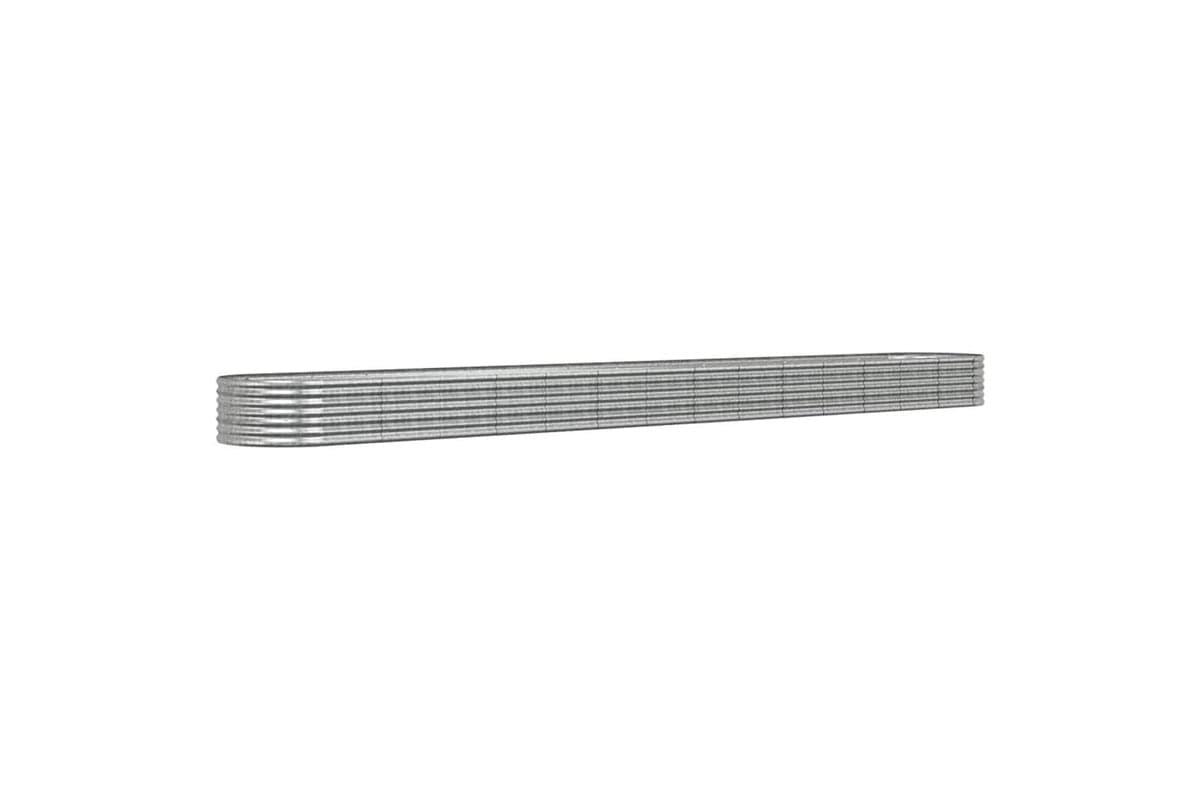 vidaXL 318947 Garden Raised Bed Powder-coated Steel 620x80x36cm Silver