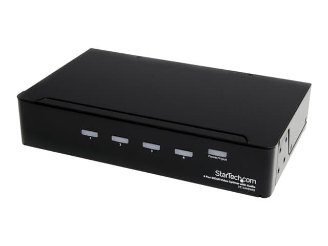 STARTECH.COM - Startech HDMI Splitter 1 In 4 Out - 1080p - 4 Port -Mounting Brackets - 1.3 Audio - HDMI Multi Port - HDMI Audio Splitter (ST124HDMI2) - video splitter - 4 ports