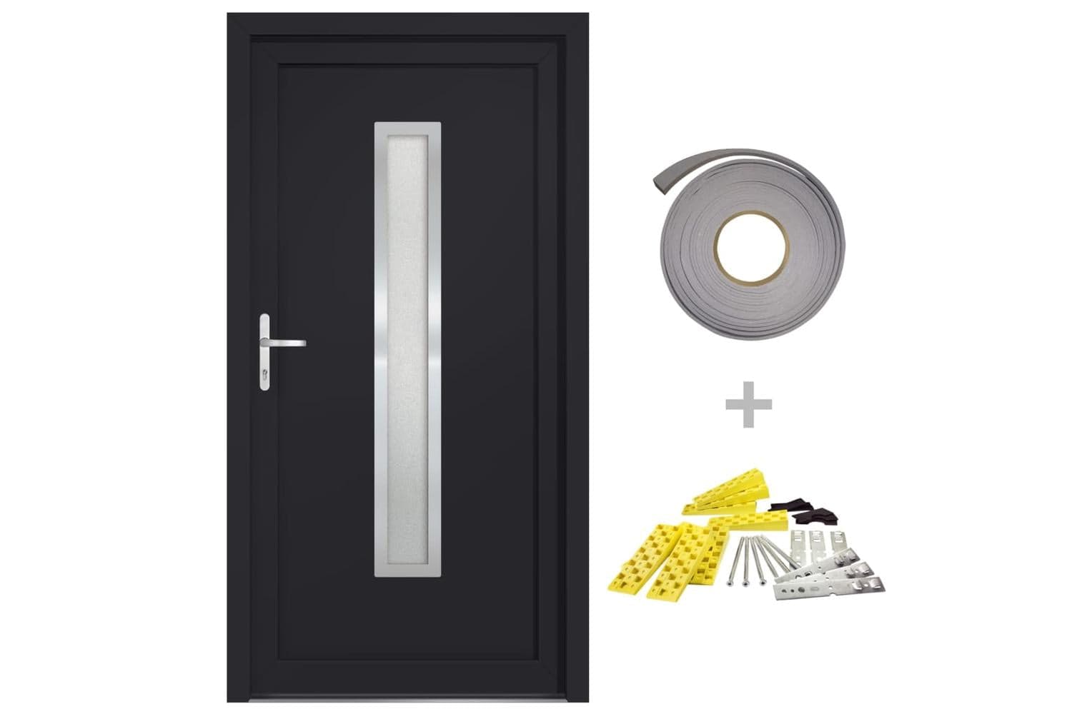 vidaXL 3187899 Front Door Anthracite 98x200cm Pvc