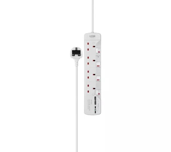LOGIK 4-Socket Extension Lead