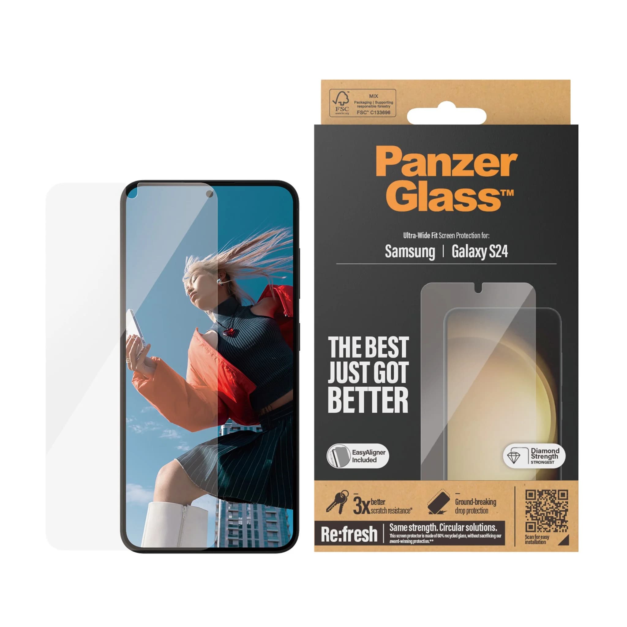 PanzerGlass Screen Protector Samsung S24 Ultra Wide Fit - Glass | 7350