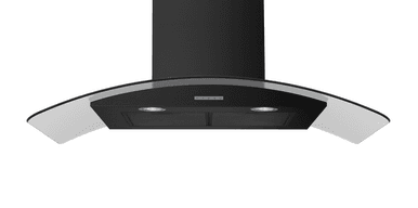 Belling Chimney Hood Curved Glass 90cm - Black | CHIM904GBLK