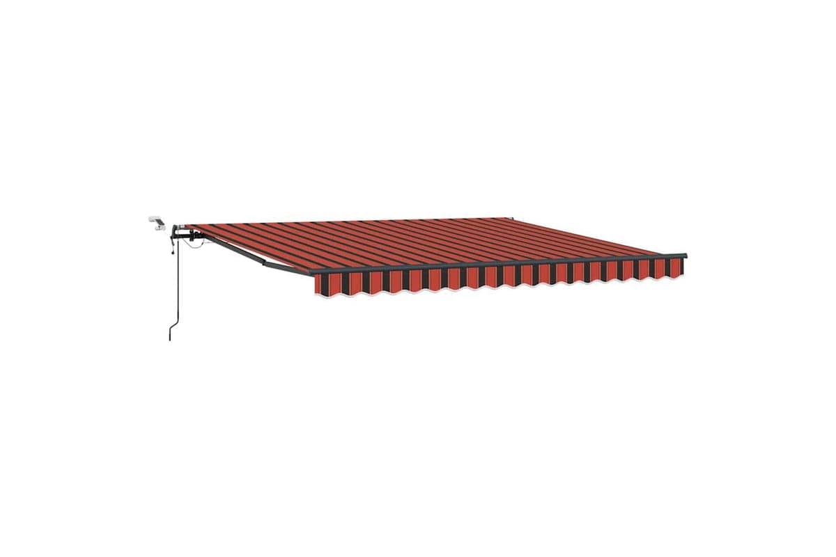 Vidaxl Retractable Awning With Orange And Brown 400 X 300 Cm Fabric
