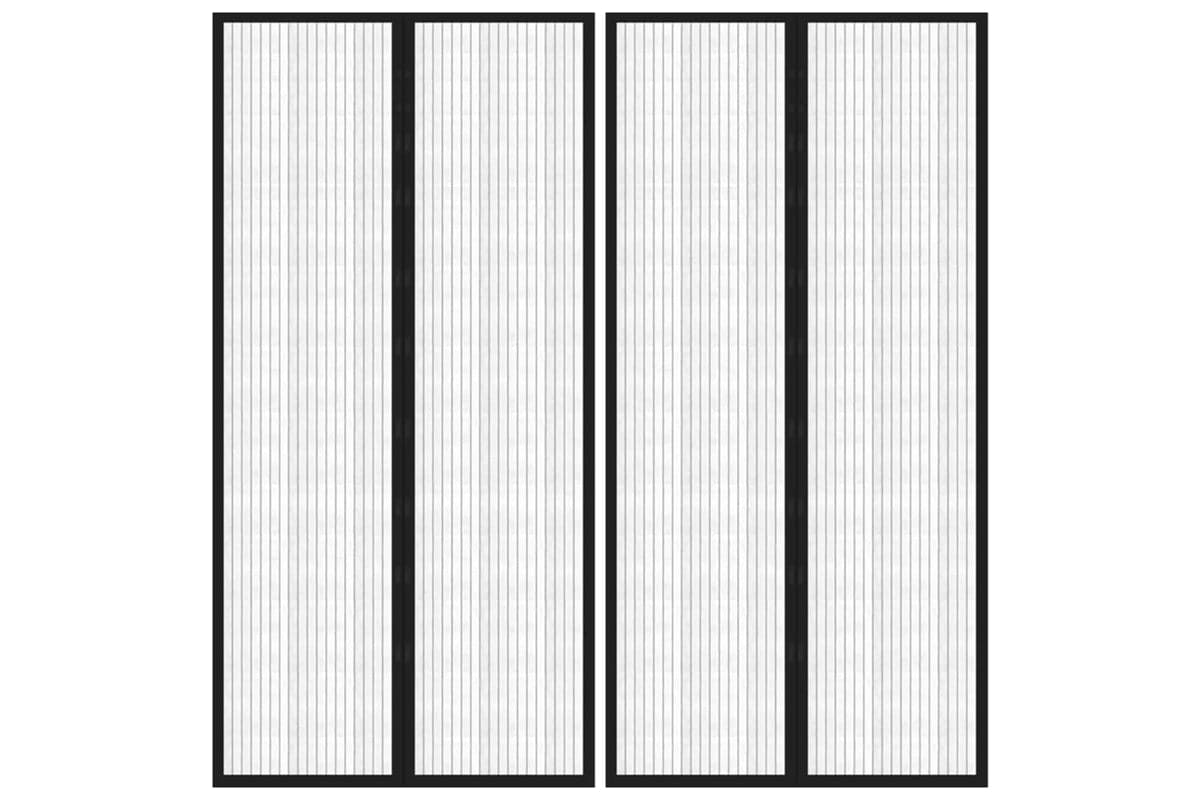 vidaXL 314687 Insect Door Curtains 2 Pcs With Magnet Blocks Black 220x100cm