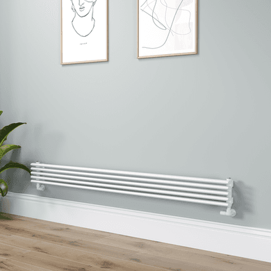 Ventura Linea White Oval Unique Designer Radiator 175x1800mm Single Panel 1754 BTU - Horizontal Bars