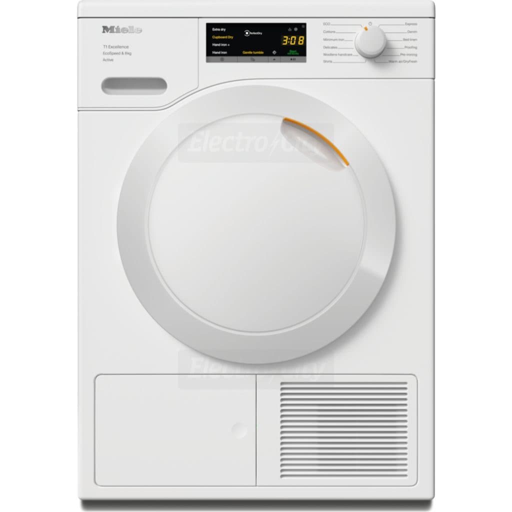 Miele T1 Freestanding 8kg Heat Pump Tumble Dryer | Lotus White