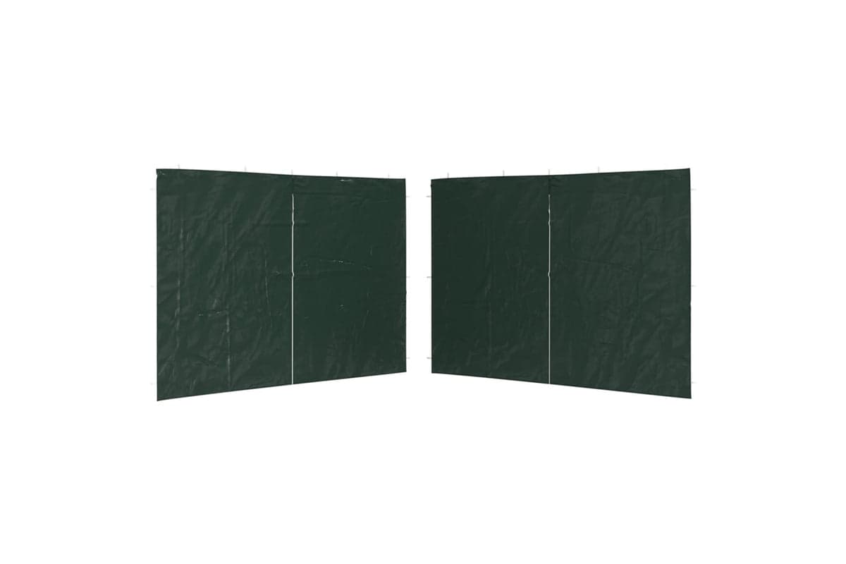 vidaXL Party Tent Sidewall 2 Pcs With Zipper Pe Green