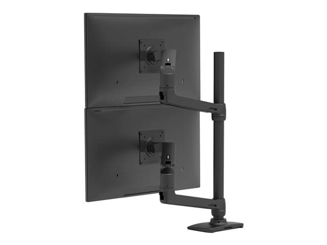 ERGOTRON - kit (tall pole, dual stacking arm) - for 2 LCD displays - matte black - screen size: up to 40" - desk-mountable