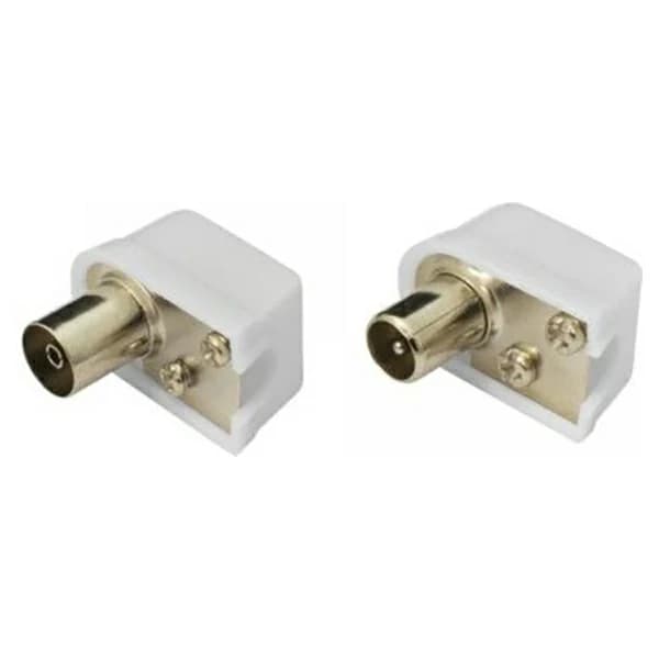 Sbox RF Angle M+F Connector - White | KON.RF-FM/R