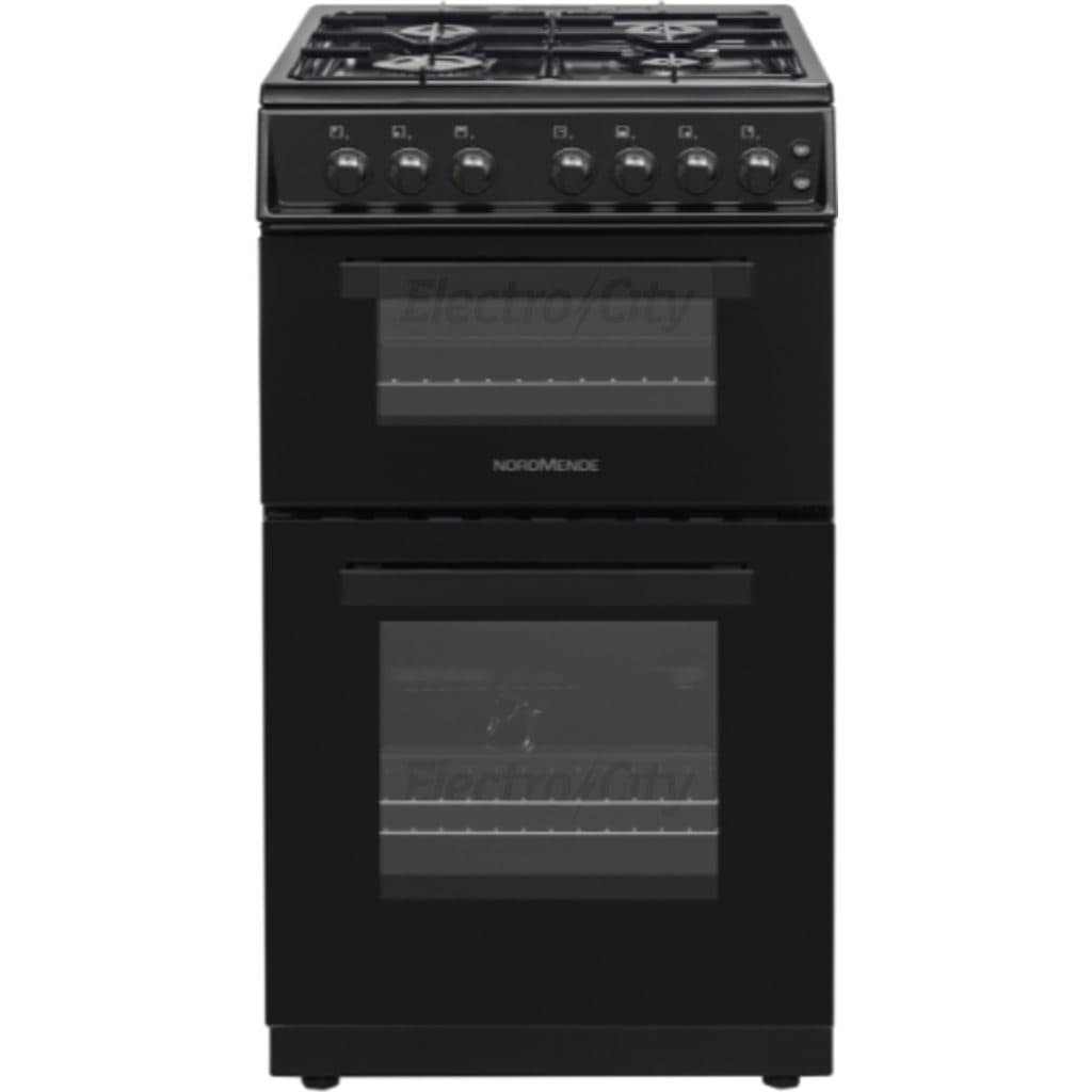 NordMende 50cm Freestanding Twin Cavity LPG Gas Cooker | Black