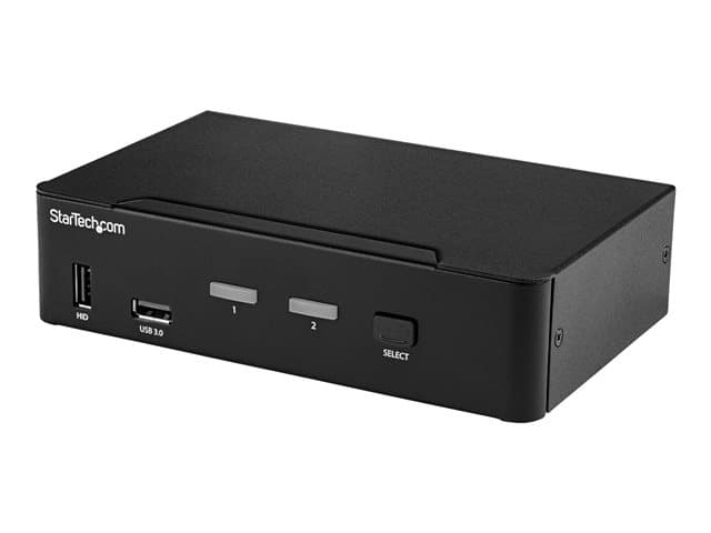 STARTECH.COM - Startech 2 Port DisplayPort KVM Switch, 4K 60Hz, Single Display, Dual Port UHD DP 1.2 USB KVM Switch with Integrated USB 3.0 Hub and Audio, Dell, HP, Apple, Lenovo, TAA Compliant - Keyboard/Video/Mouse Switch (SV231DPU34K) - KVM / audio / USB switch - 2 x
