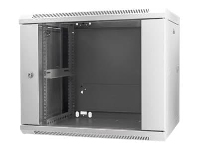 INTELLINET - Network Cabinet, Wall Mount (Standard), 9U, Usable Depth 500mm/Width 540mm, Grey, Assembled, Max 60kg, Metal & Glass Door, Back Panel, Removeable Sides, Suitable also for use on desk or floor, 19",Parts for wall