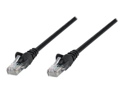 INTELLINET - Network Patch Cable, Cat6, 0.25m, Black, CCA, U/UTP, PVC, RJ45, Gold Plated Contacts, Snagless, Booted, Lifetime Warranty, Polybag - network cable - 25 cm - black