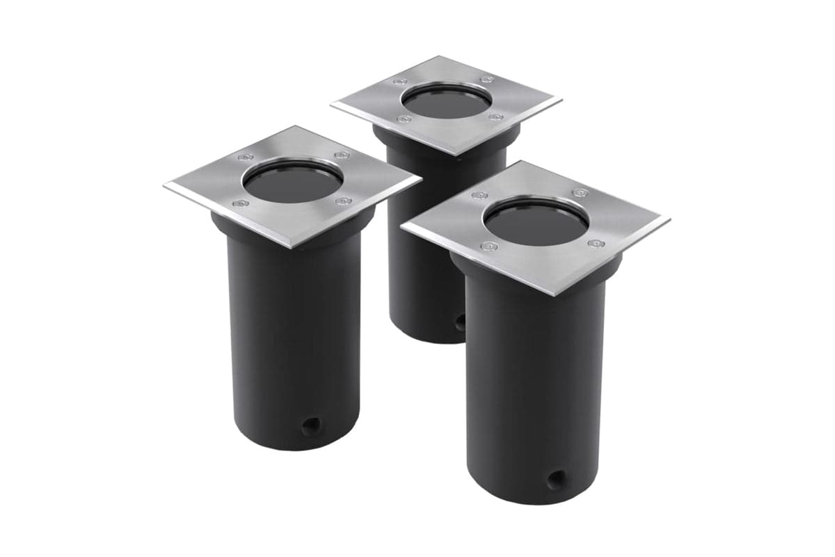 Vidaxl 40394 Outdoor Ground Lights 3 Pcs Square
