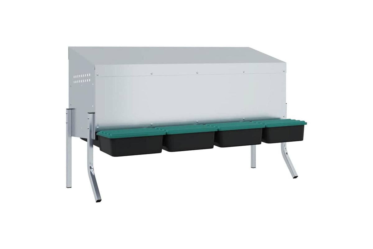 Vidaxl Chicken Nesting Box 4 Compartments With Legs Galvanised Steel