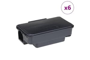 Vidaxl Mouse Traps 6 Pcs Black 22x12.5x7.5 Cm