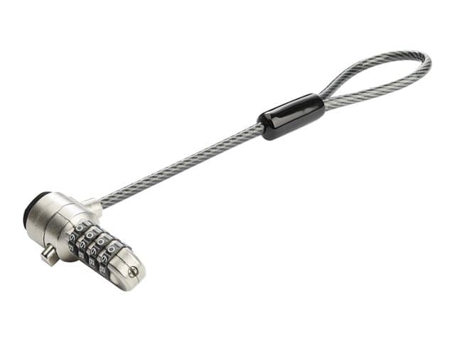 Startech Universal Laptop Cable Lock Expansion Loop, 6” (15cm) Anti Theft 4-Digit Combination K-Slot Lock, Computer Security Cable to Create Twin/Mult