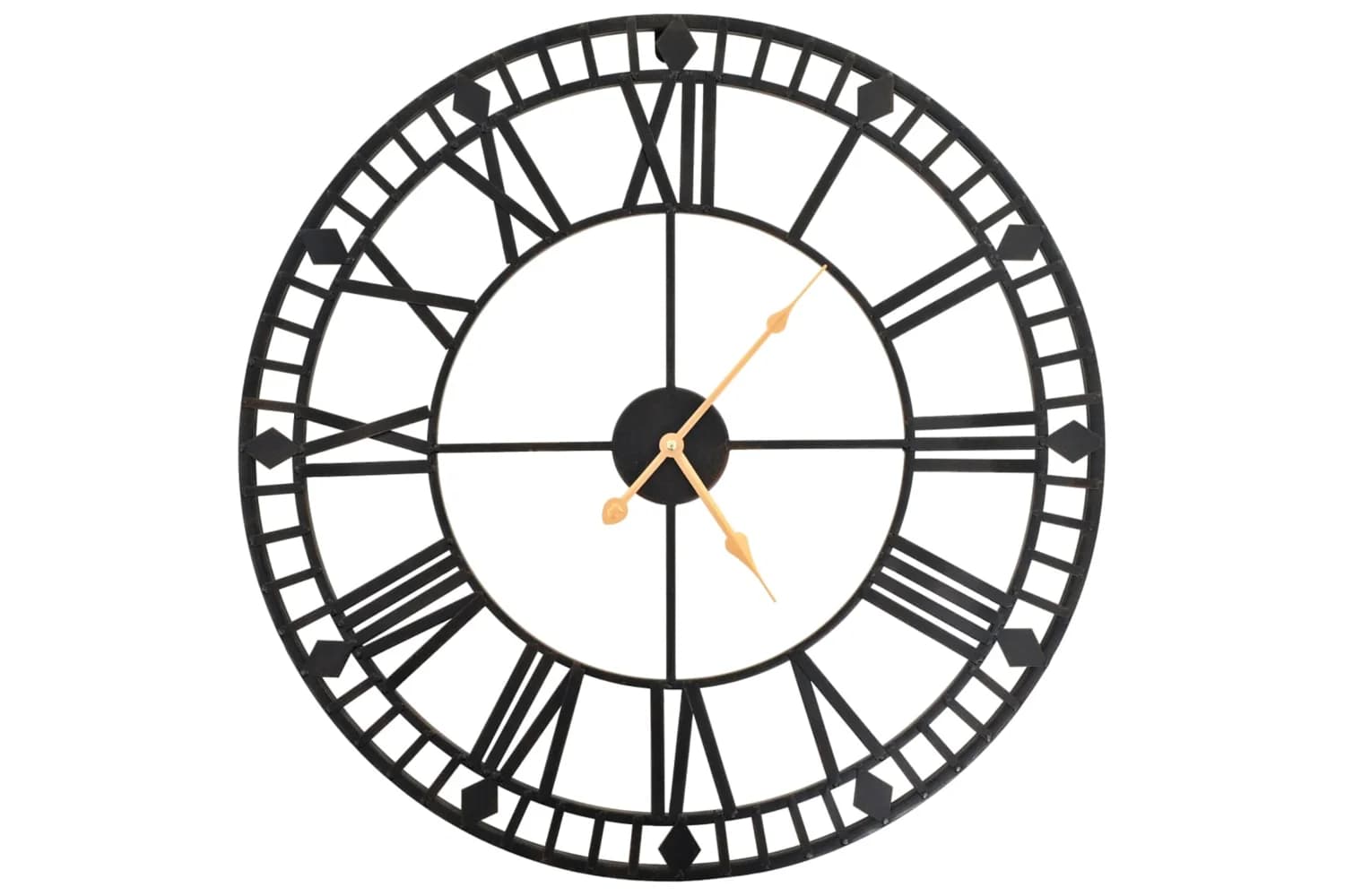 Vidaxl 50645 Vintage Wall Clock Metal 60 cm | Black/Gold