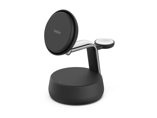 BELKIN - UltraCharge Pro wireless charging stand - 3-in-1, magnetic, with Qi2 - + AC power adapter - 25 Watt