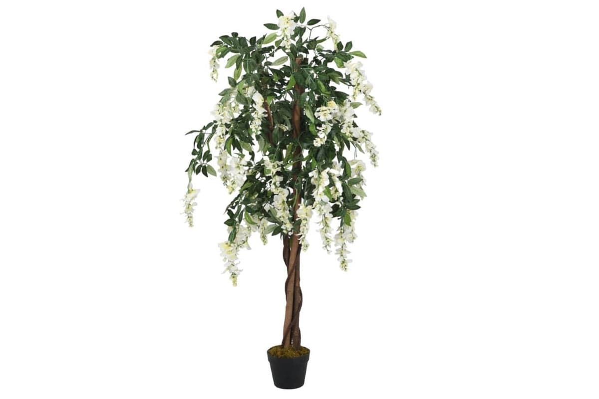 Artificial Wisteria Tree 1260 Leaves 180 Cm Green And White
