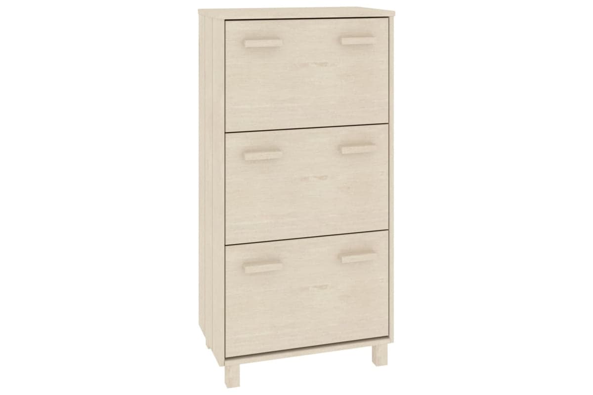 vidaXL Shoe Cabinet Hamar Honey Brown 59.5x35x117cm Solid Wood Pine