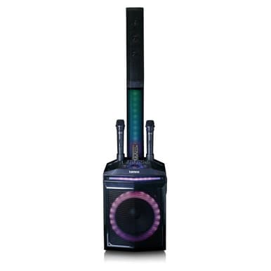 LENCO PA-220BK P.A.with Subwoofer & Detachable Tweeter Column & 2 Mics | PA-220BK