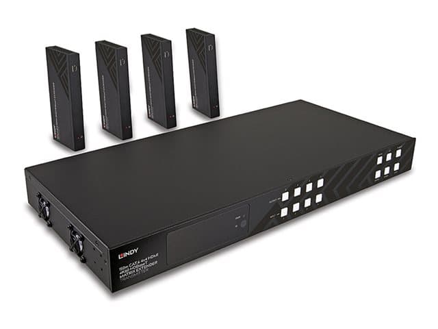 Lindy - transmitter + 4 receivers - video/audio/infrared/serial extender - HDBaseT