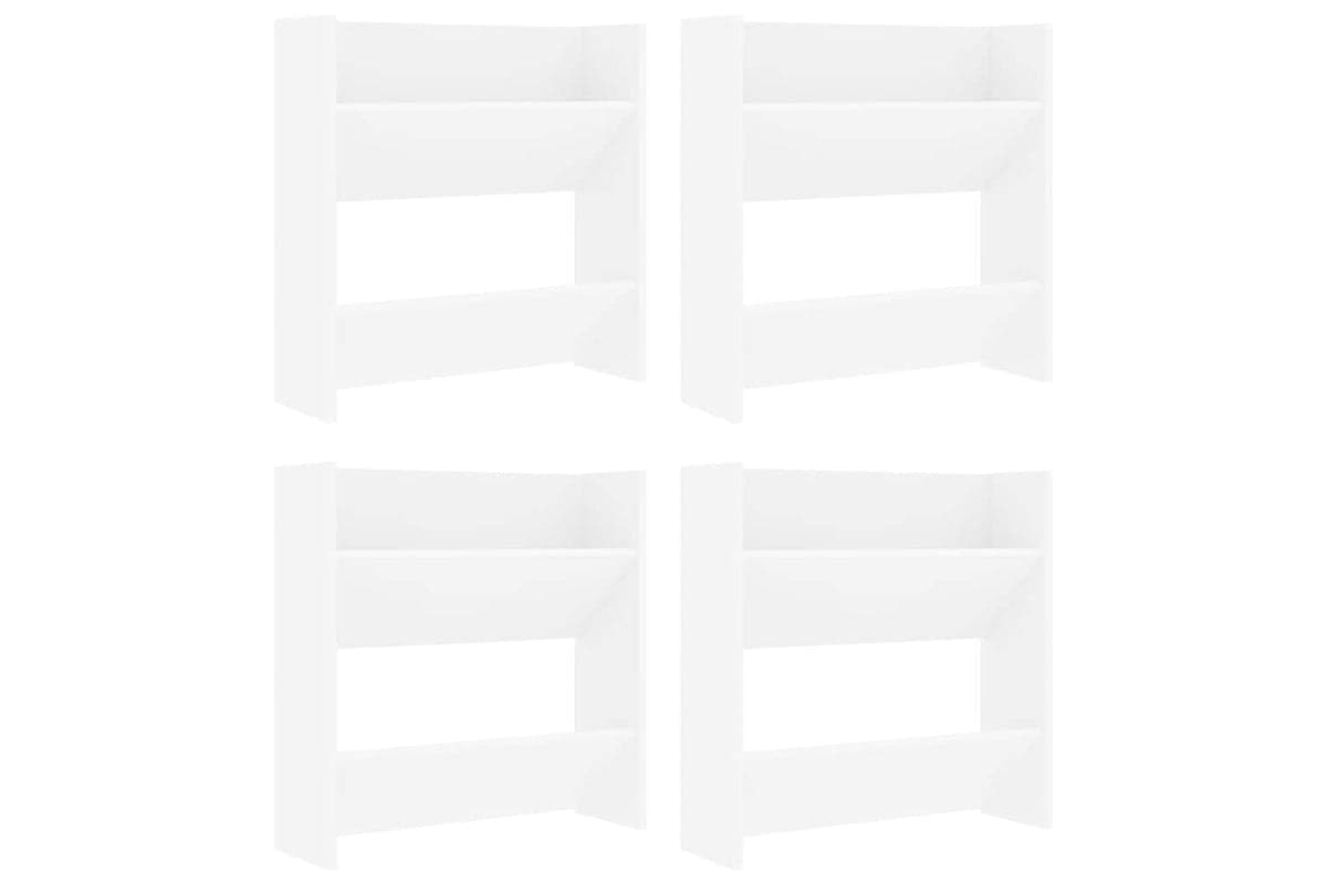 vidaXL 806716 Wall Shoe Cabinets 4 Pcs White 60x18x60cm Engineered Wood