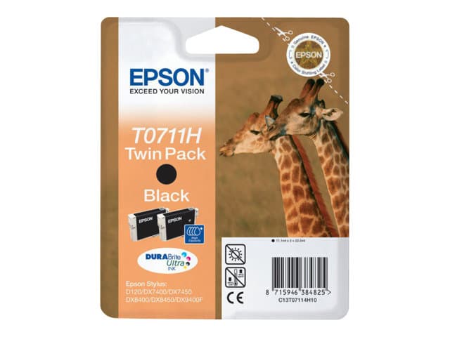 EPSON - T0711 Twin Pack - 2-pack - high capacity - black - original - ink cartridge