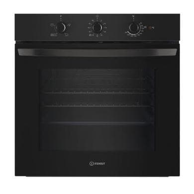 Refurbished Indesit Click&Clean Electric Single Oven - Black