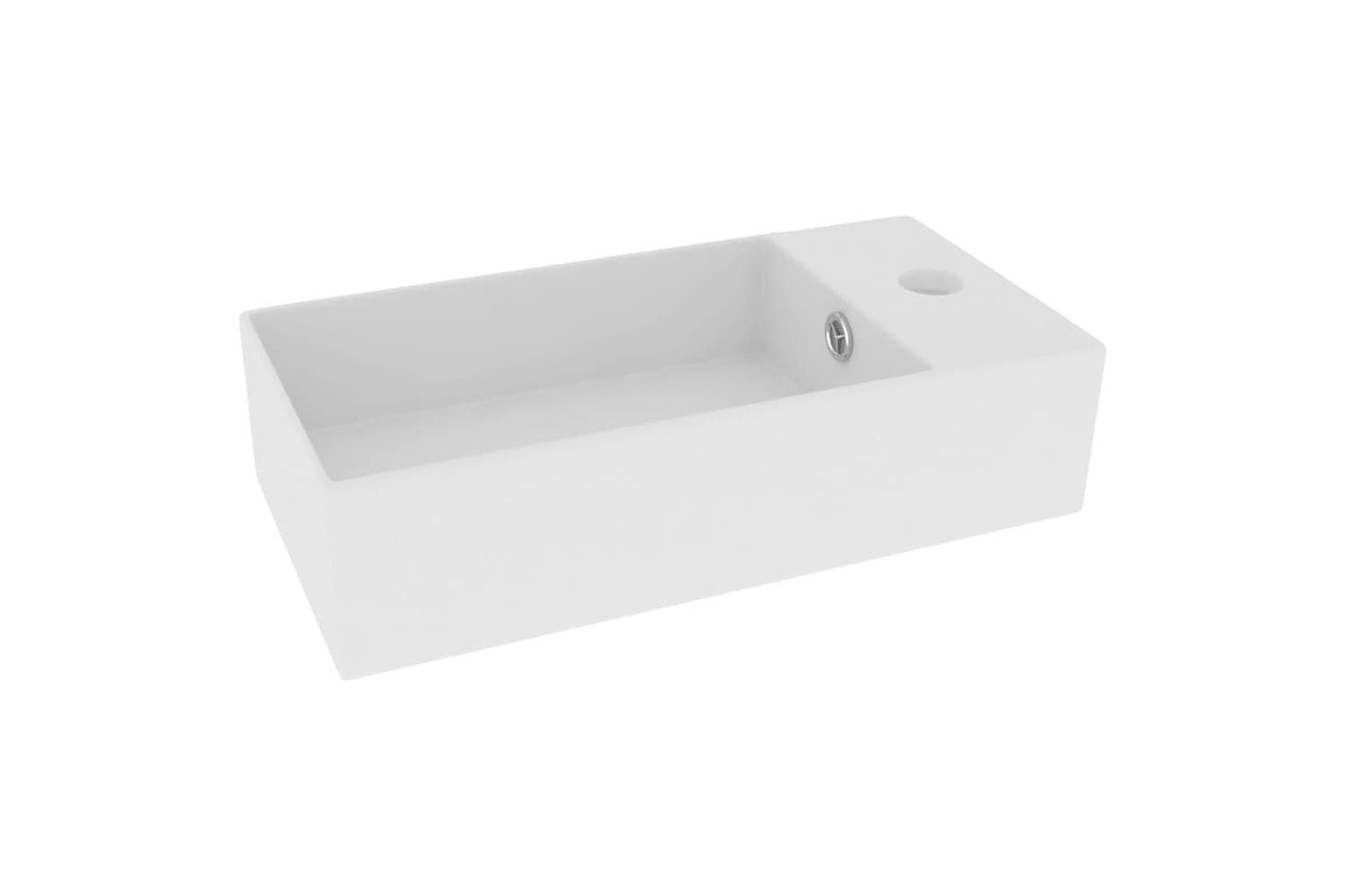 Vidaxl 146987 Bathroom Sink With Overflow Ceramic Matt White