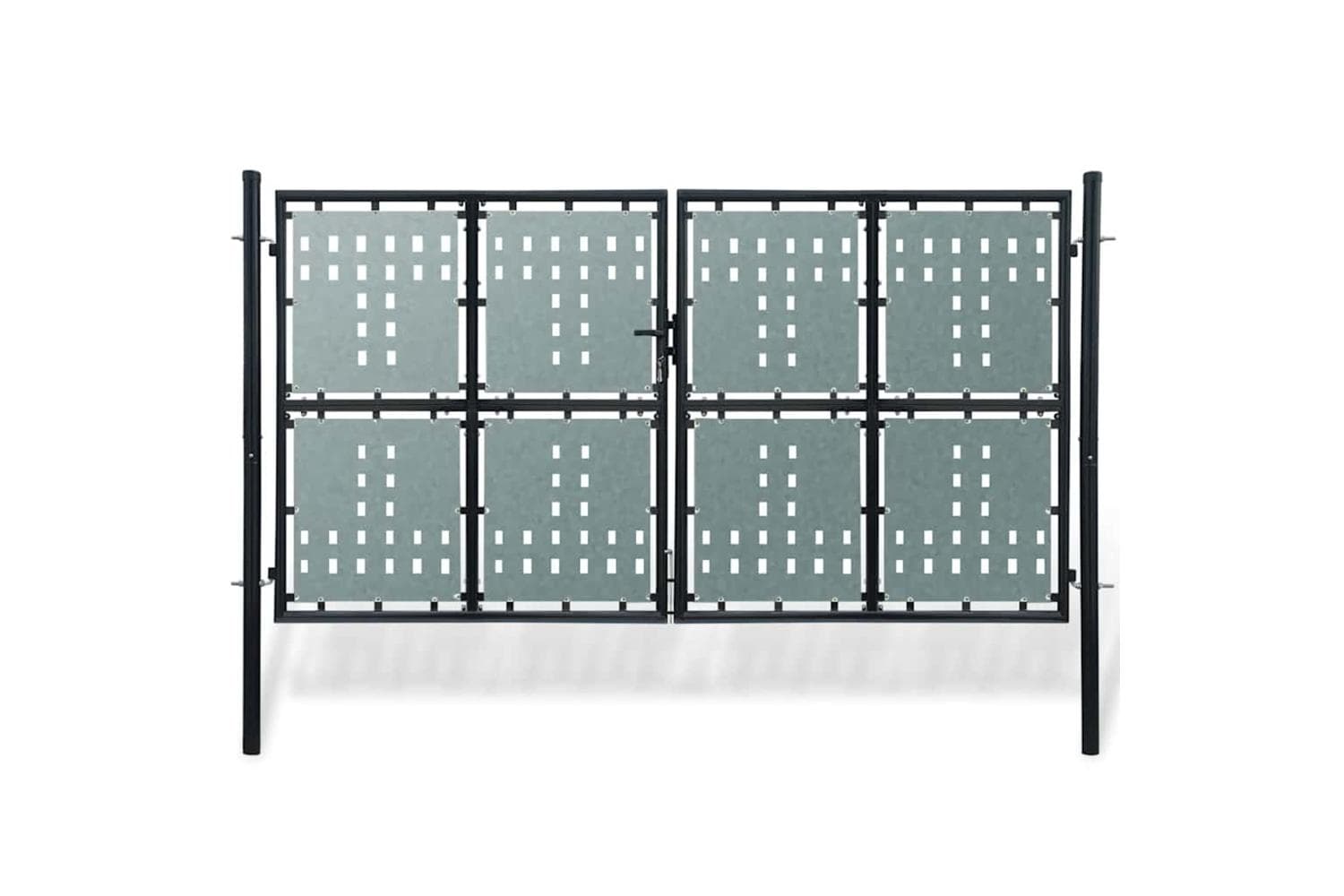vidaXL 141694 Black Double Door Fence Gate 300 X 225cm