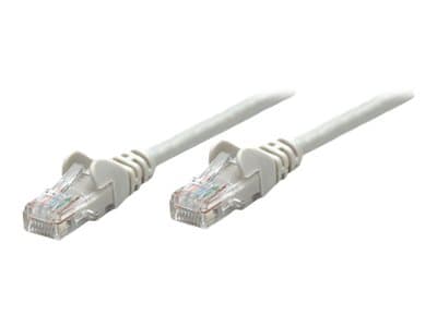 INTELLINET - Network Patch Cable, Cat5e, 3m, Grey, CCA, U/UTP, PVC, RJ45, Gold Plated Contacts, Snagless, Booted, Lifetime Warranty, Polybag - patch cable - grey