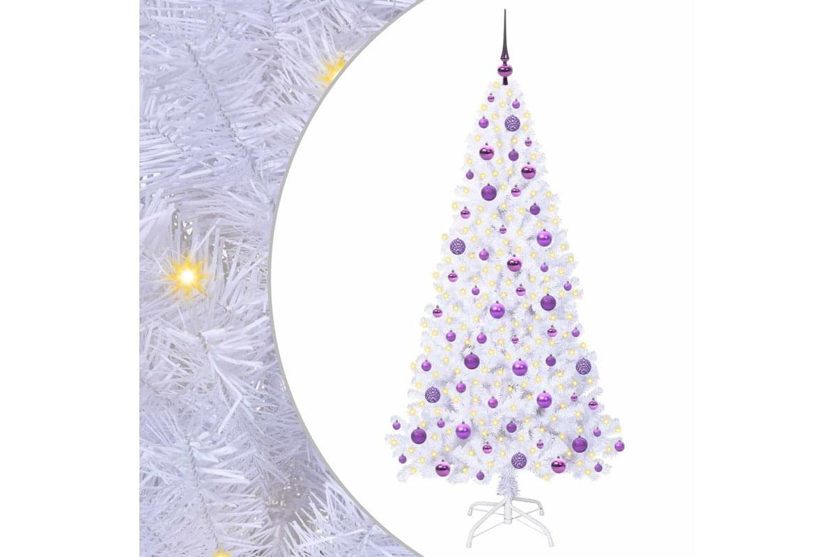 Vidaxl Artificial Christmas Tree With Stand White 180 Cm Pvc And Steel