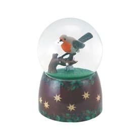 Robin Christmas Message Snow Globe 16cm