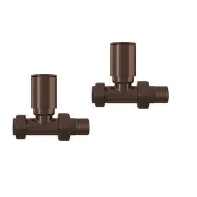 GRADE A1 - Bronze Round Straight Radiator Valves - Nazco