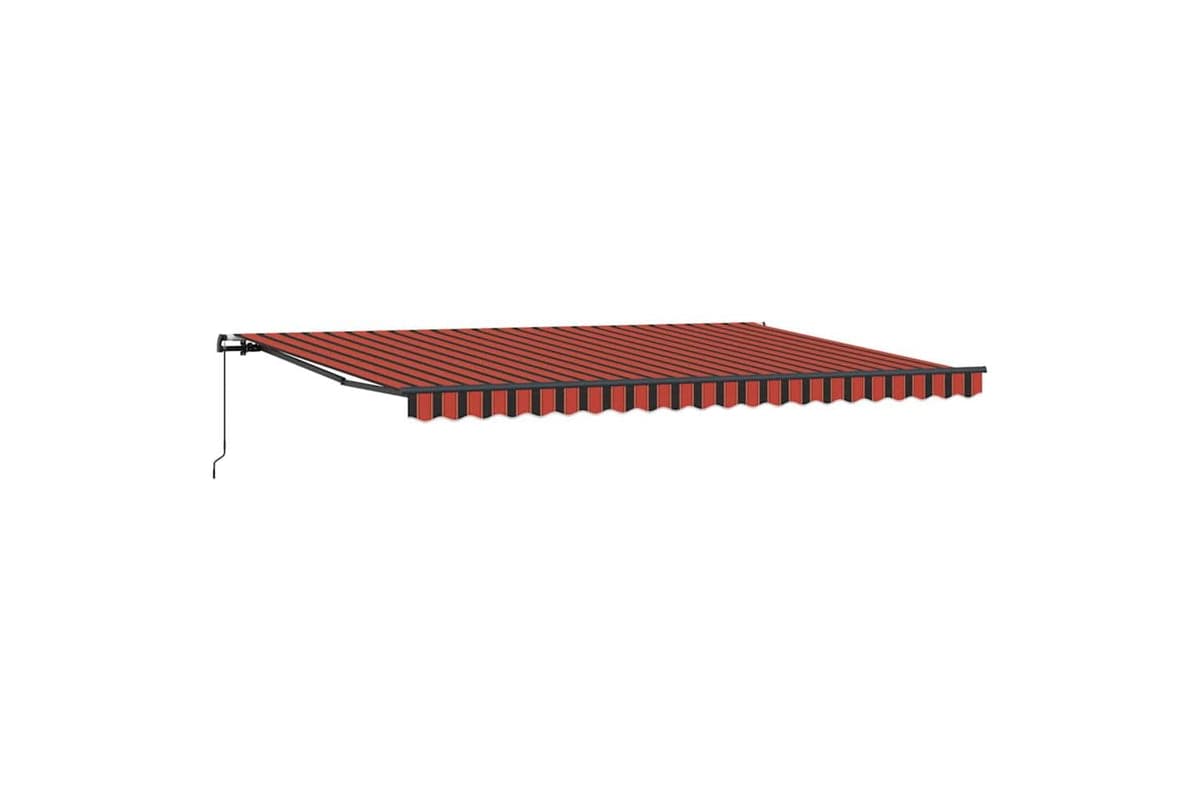 Vidaxl Retractable Awning Manual Orange And Brown 500 X 300 Cm Fabric