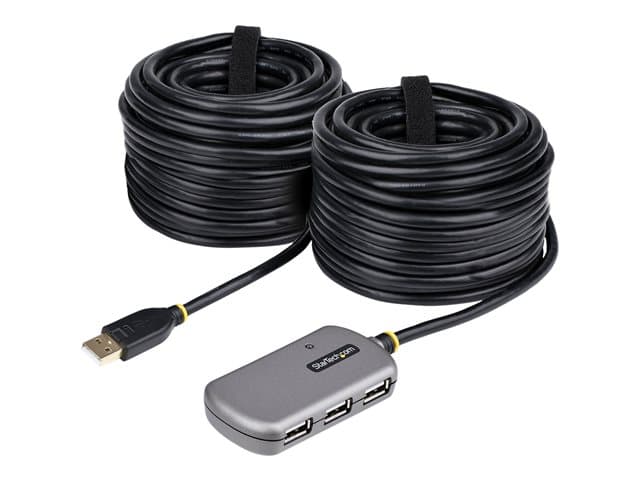 STARTECH.COM - Startech USB Extender Hub, 24m USB 2.0 Extension Cable with 4-Port USB Hub, Active/Bus Powered USB Repeater Cable, Optional 10W Power Supply Included - USB-A Hub w/ ESD Protection (U02442-USB-EXTENDER) - hub - 4 ports