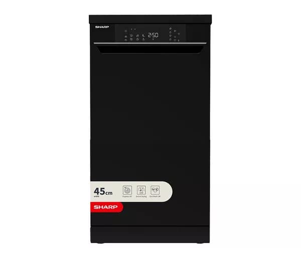 SHARP QW-NS1EF49E0B-EN Slimline Dishwasher - Black