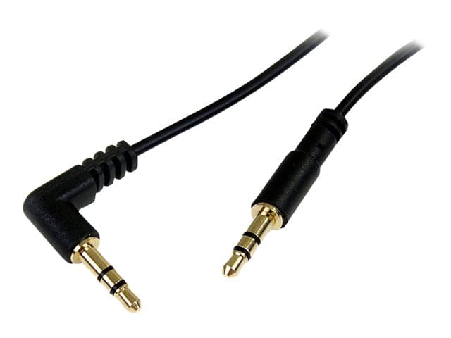 STARTECH.COM - Startech 1 ft. (0.3 m) Right Angle 3.5 mm Audio Cable - 3.5mm Slim Audio Cable - Right Angle - Male/Male - Aux Cable (MU1MMSRA) - audio cable - 30 cm
