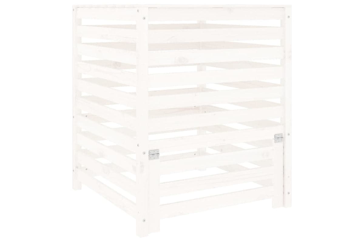 vidaXL 823816 Composter White 82.5x82.5x99.5cm Solid Wood Pine
