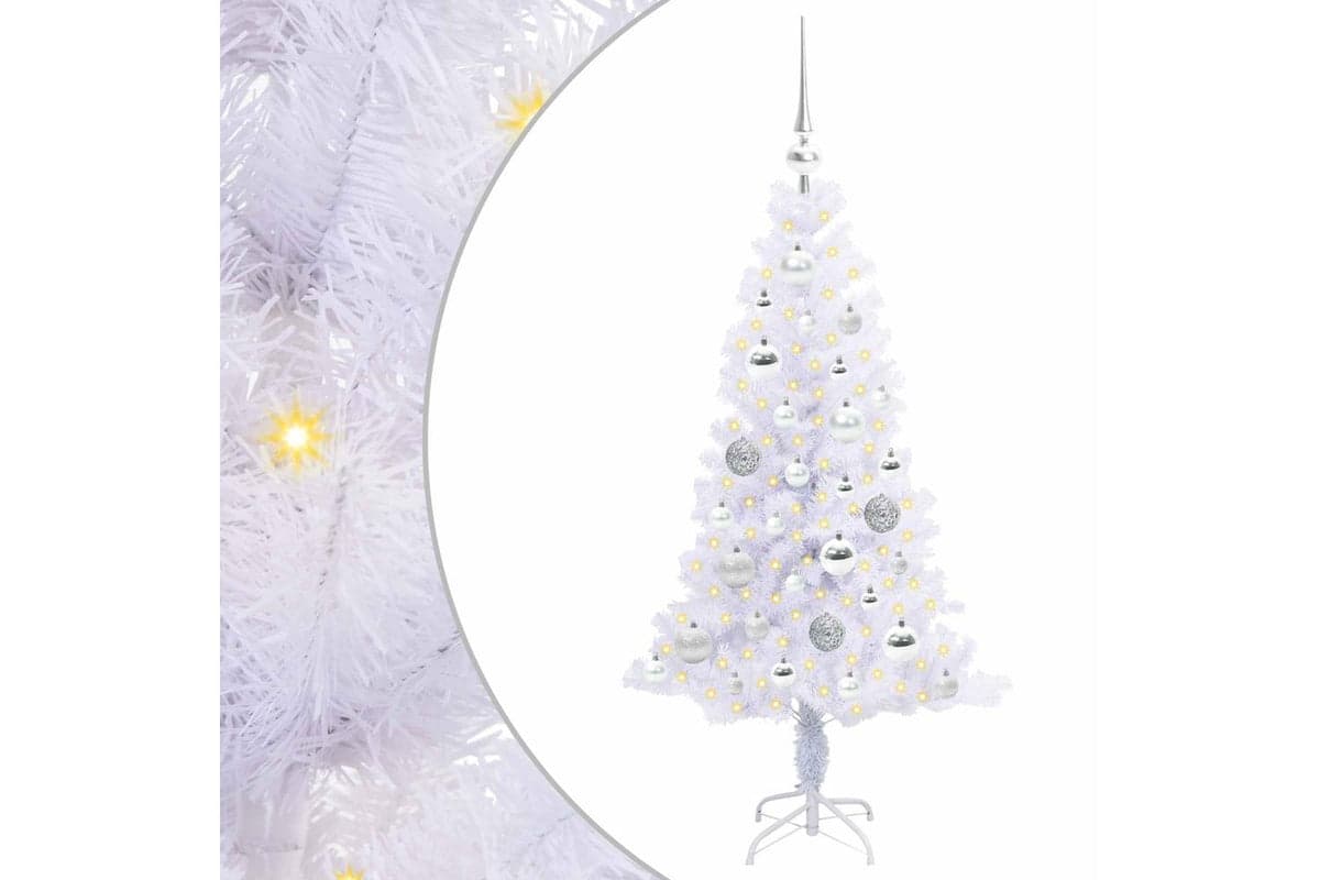Vidaxl Artificial Christmas Tree With Stand White 120 Cm Pvc And Steel