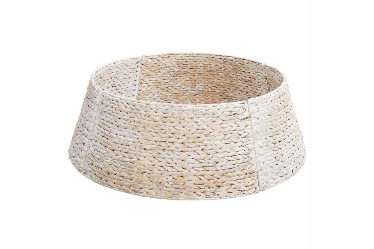 Vidaxl Christmas Tree Collar White 75 X 75 X 25 Cm Water Hyacinth