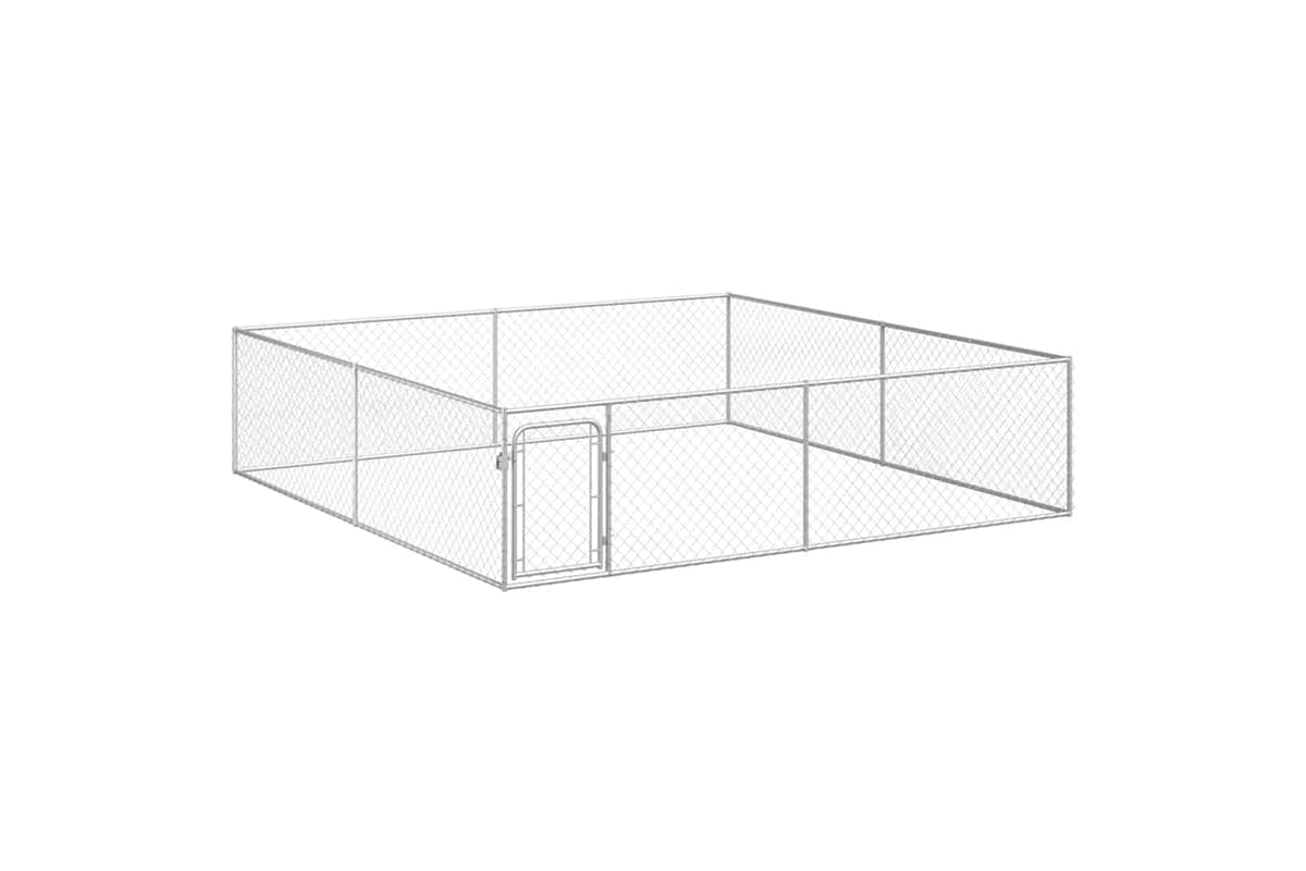 Vidaxl Outdoor Dog Kennel Galvanised Steel 4x4x1 M